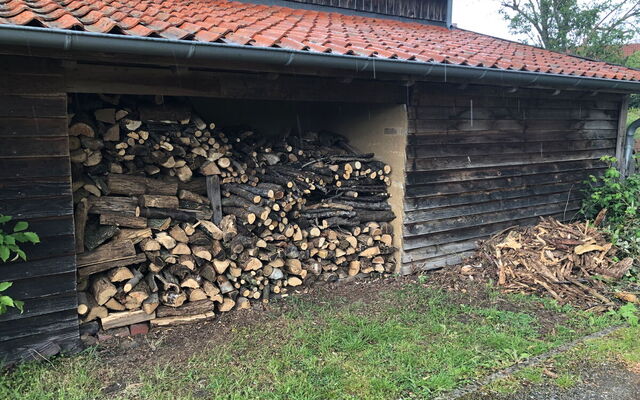 04 Die Heizer haben den Holzspeicher aufgefüllt