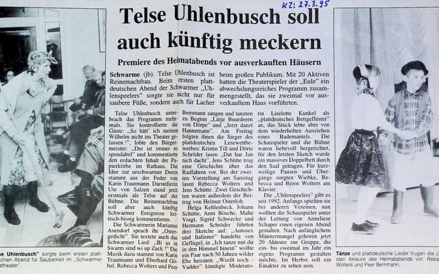 Telse war Star der ersten Bühnenaufführung